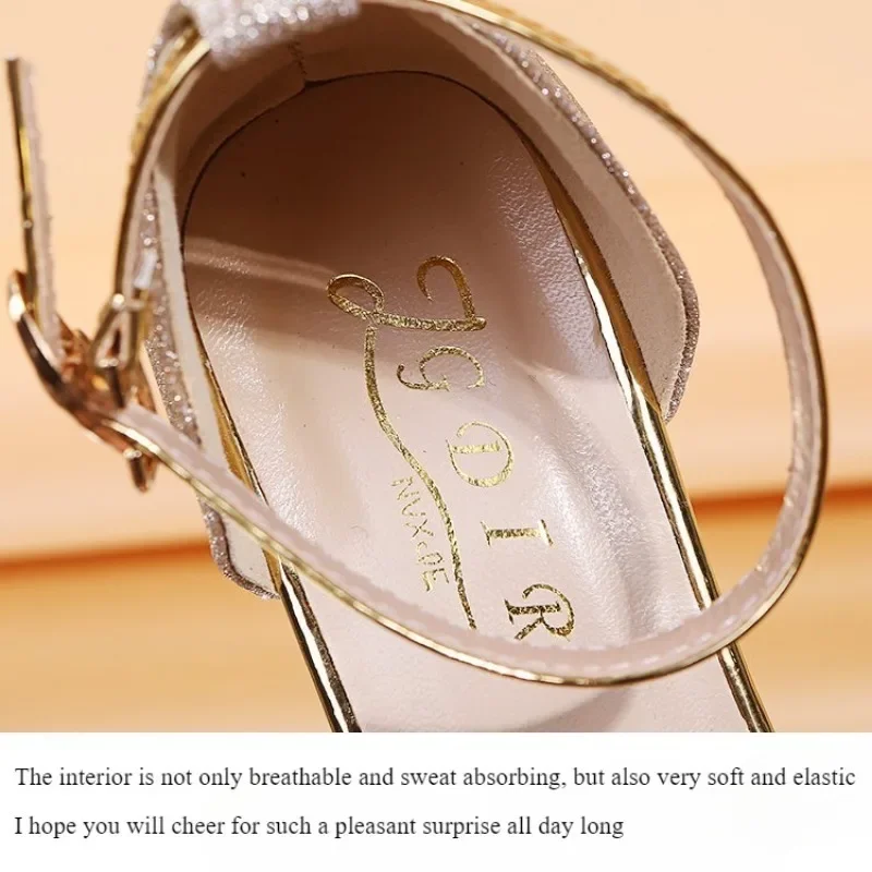 2024 New Fashion Women's Sandals Gold and Silver Low Heel Casual Shoes Women Open Toe Summer Light Fashion Women's Shoes