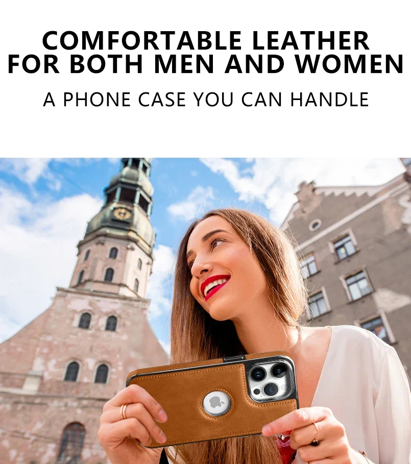Luxury Leather Magnetic Phone Case with Hollow Logo and Wireless Charging Compatibility
