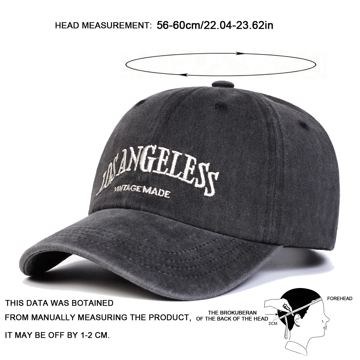 Unisex LOS ANGELES Baseballkappen mit Stickerei, verstellbare Freizeitmützen für Frühling und Herbst, Outdoor-Hüte, Dad-Hats, Sonnenschutzhüte – Detail 9