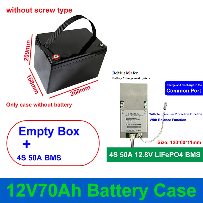 Caixa Vazia Caixa de Bateria 12v70ah 12v 70ah 4s 50a Bms 12.8v 70ah 80ah 24v 48v Lifepo4 18650 32650 32700 Faça Você Mesmo para Armazenamento de Energia - Image 5