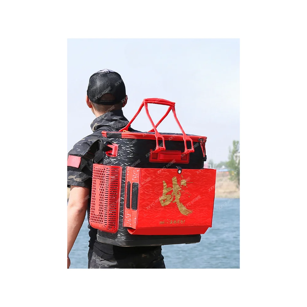 

Multifunctional Fish Bucket Thickened Live Fish Bucket Insertion Pole Fish Besketb Bag Integrated Backpack Fishing Bucket