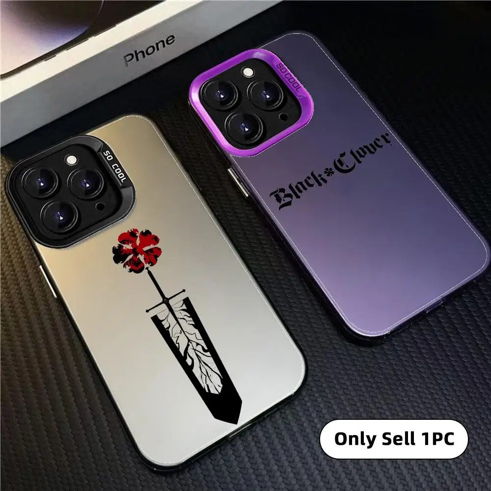Aurora Matte Laser Shockproof Bumper Phone Case with Black Clover Logo