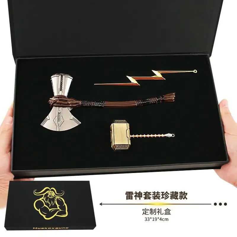 Thor: Love and Thunder Weapon Stormbreaker Mjolnir Thunderbolt Anime Weapon Model Keychain Katana Swords Samurai Toys for Boy 3