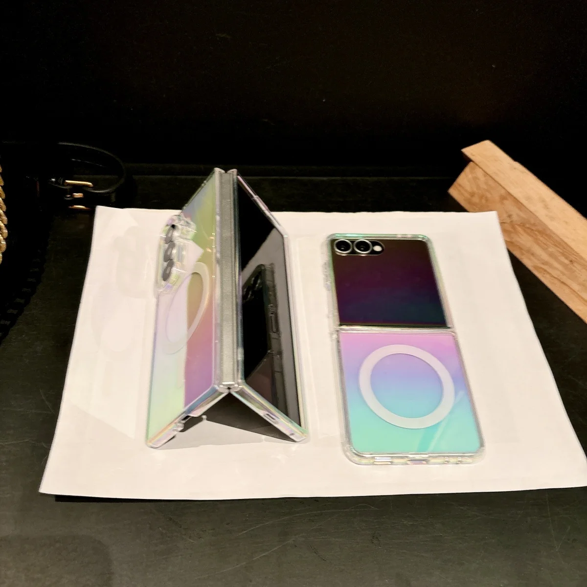 Gradient Aurora Rainbow Laser Magnetic Phone Case with Magsafe Wireless Charging Compatibility