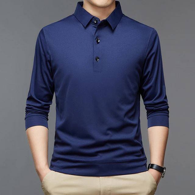 Polo de manga corta para hombre, camisa 2023 de algodón, ajustada, de Color  sólido, informal, 100% - AliExpress