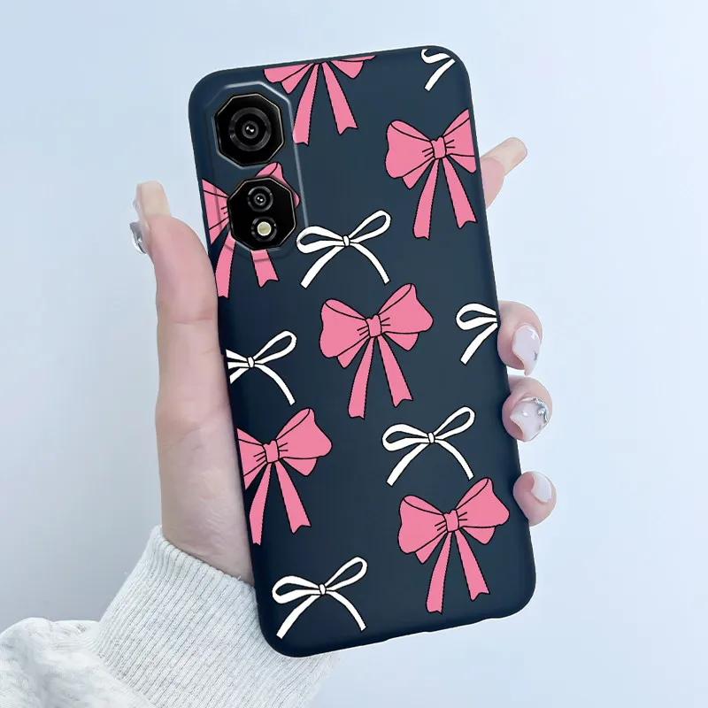 Cute Love Heart Rabbit Black Silicone Soft Protective Phone Case