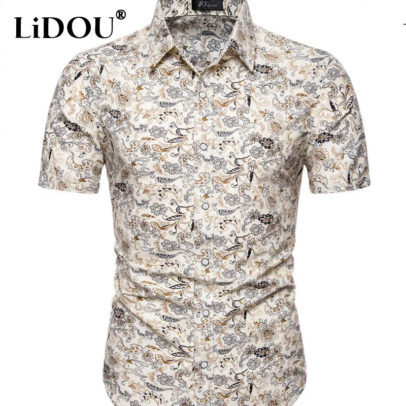 

2023 Summer New Korean Fashion Neat Capable Sports Chic Business Casual Hipster Street Shirt Short Sleeve Loose Top Clothes Men