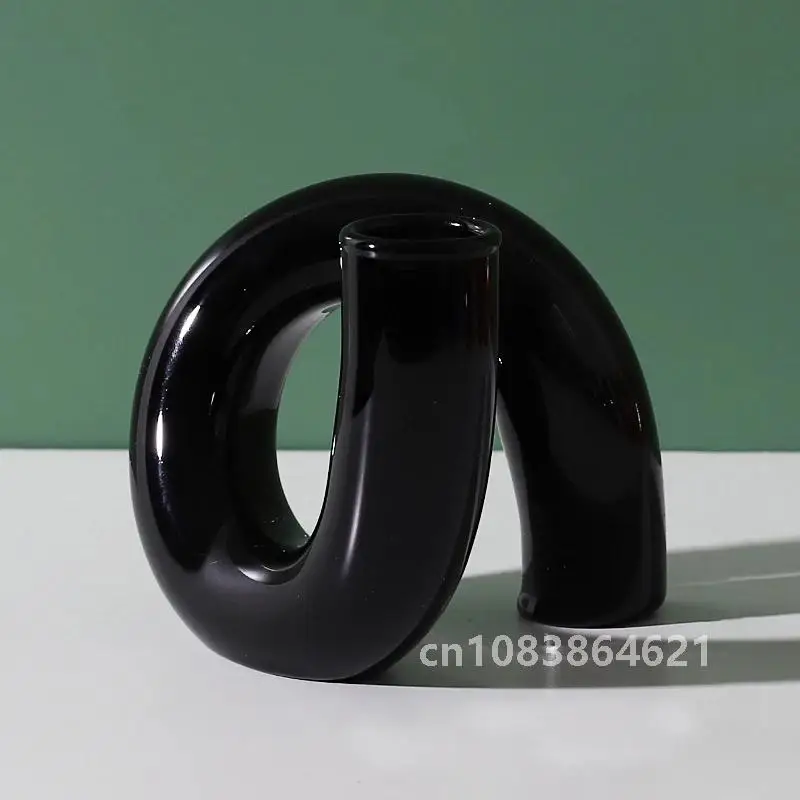 Description Picture 6 of itemGlass Candle Holder Twisted Shape Hydroponics Plant Vase Room Dining Table Accessory Wedding Home Decoration Candlesticks Craft