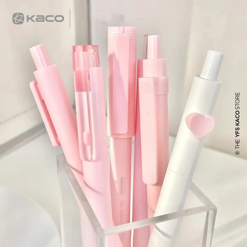 KACO Gel Pens Set 5/6pcs 0.5mm Black Ink, Retractable Signature Pen Aesthetic Stationery for Teachers Students Office Staff Gift 2