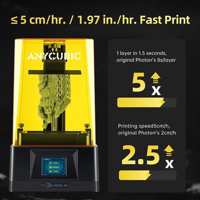 

Top Photon моно 4K 3D принтер 6,23 ''достойный экран 4K Высокое разрешение яркие детали УФ Смола водяная стирка wresin печать