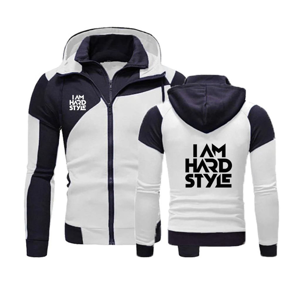 Men's Cotton Hooded Sweatshirt with Double Zipper for Casual Wear