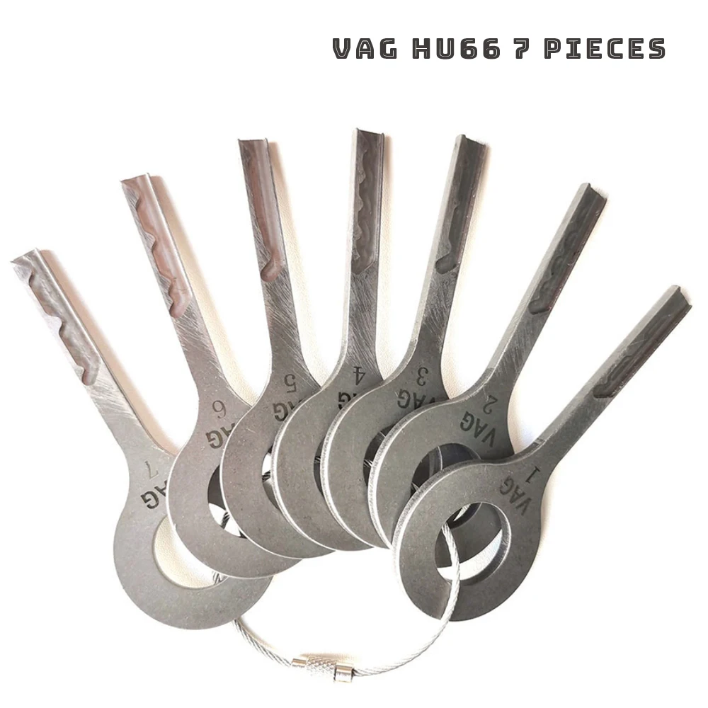 

Jiggler Keys For VAG Inner Groove Locksmith Pick HU66 Pick 7 Pieces Different Stainless Steel Locksmith Tools For BMW,FORD ,VW