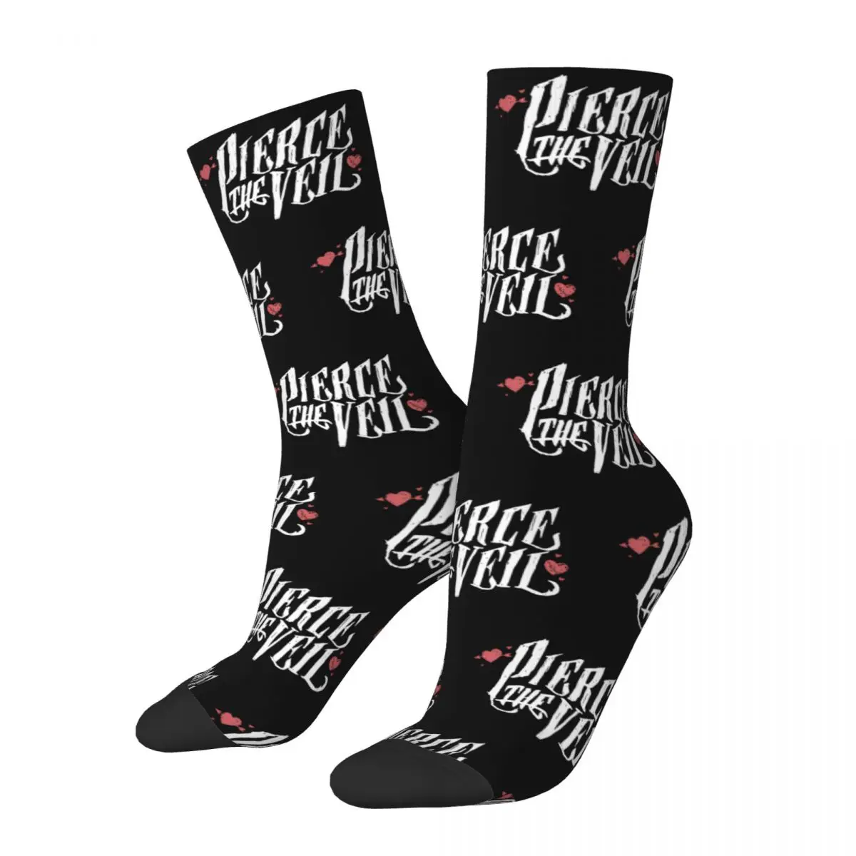 

Unique Pierce The Veil Band Logo Theme Design Socks Merch for Female Breathable Dress Socks