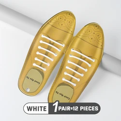 Silicone No - Tie Elastic Shoelaces - Versatile, Easy - Fit (White - 12pcs)