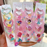Disney Kawaii Beaded Bracelet Elsa Anna Frozen Princess Anime Jewelry Cute Sparkling Bead Bracelet Girls Kids Birthday Gifts 5