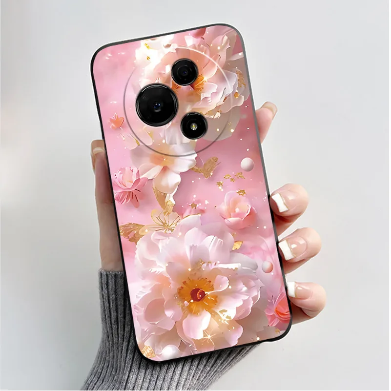 Luxury Fashion Butterfly Flowers Black Soft Silicone Shockproof Phone Case Cover