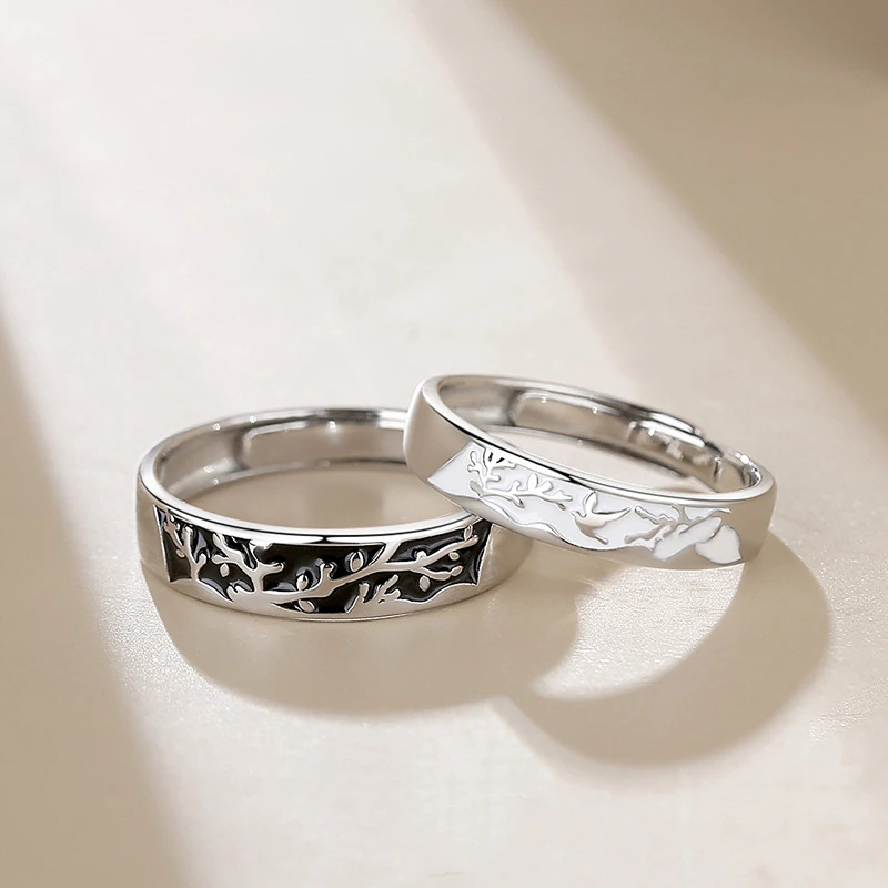 Heart Design 925 Silver Couple Ring