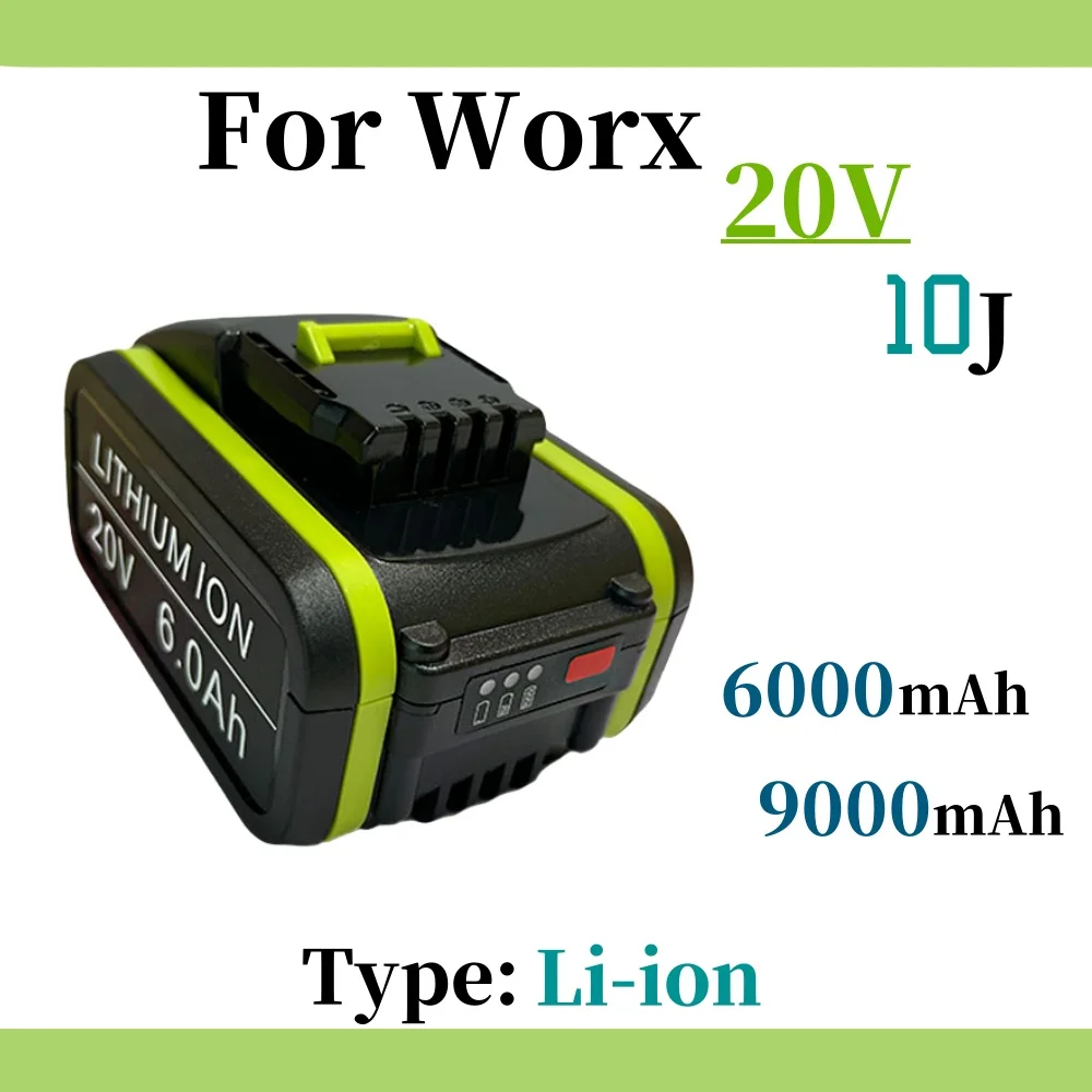 

For Worx 20V 6000/9000mAh Li-Ion Rechargeable Battery for WA3551 WA3551.1 WA3553 WA3641 WX373 WX390 Cordless Electric Tools Repl