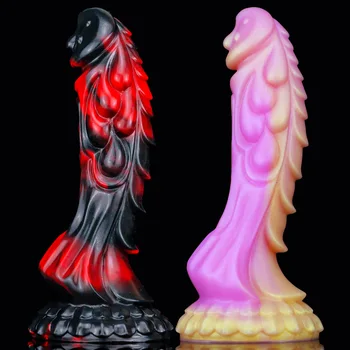 Realistic Dildo Big Animal Penis Silicone Red and Black Huge Monster Dragon Dildo Cock Anal Sex Toys for Men Women Couples 1