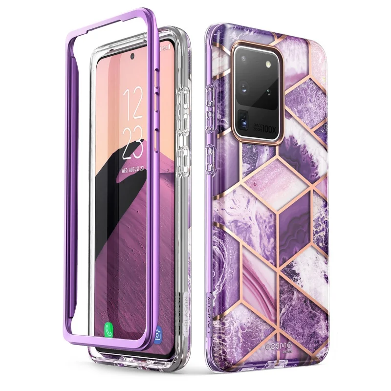 Etui na Samsung Galaxy S20 Ultra 5G i-Blason Cosmo, pełne etui z brokatowym marmurowym wzorem, bez wbudowanego ochraniacza ekranu