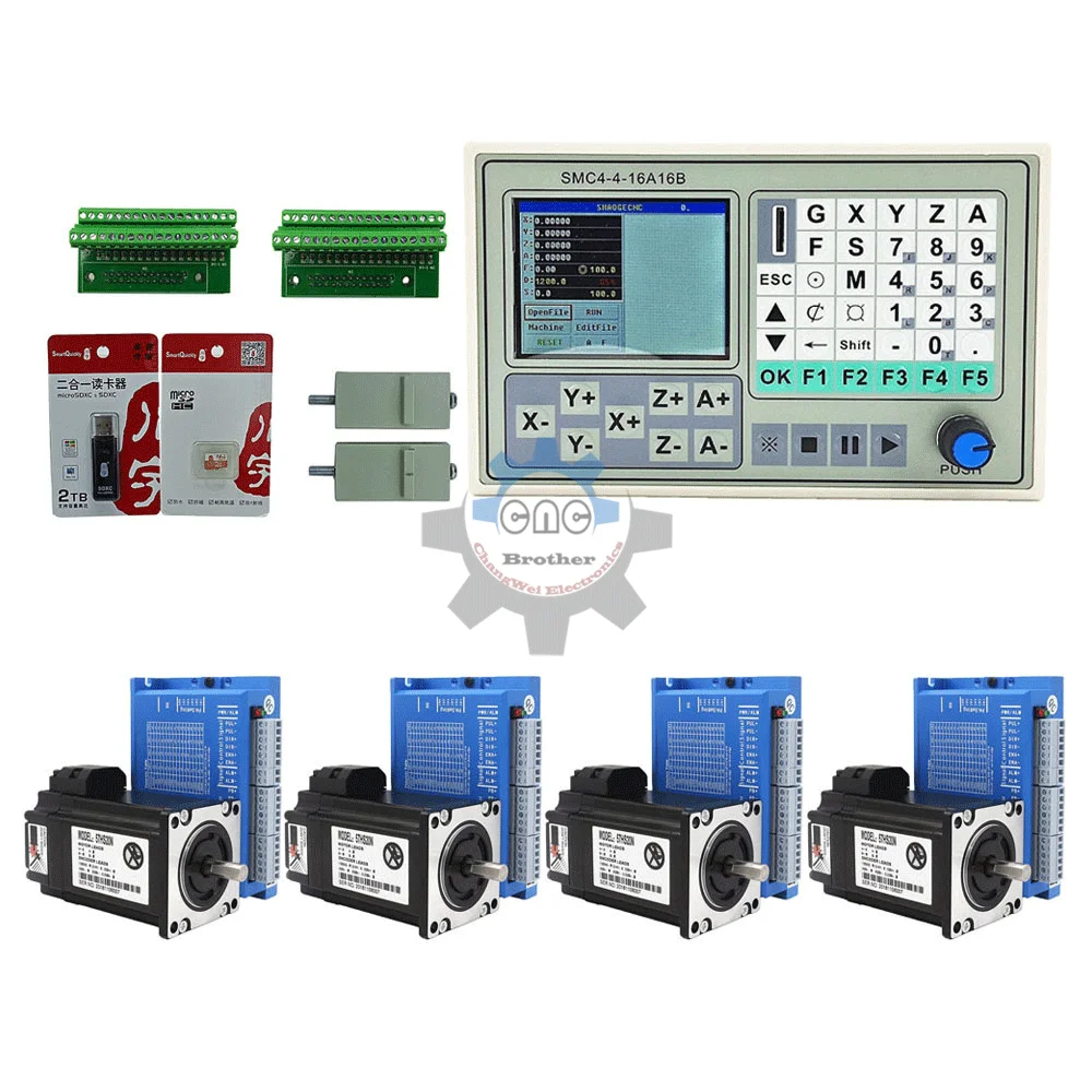 

SMC4-4Axis Offline Controller Kit CNC Motion Control System With NEMA23 Hybrid Stepper Motor 2.2NM Closed Loop Motor