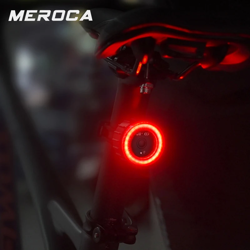 MEROCA Sensore Coda Bici Intelligente A Batteria Lunga: Luce Di Frenata E Avviso Notturno Per La Tua Sicurezza