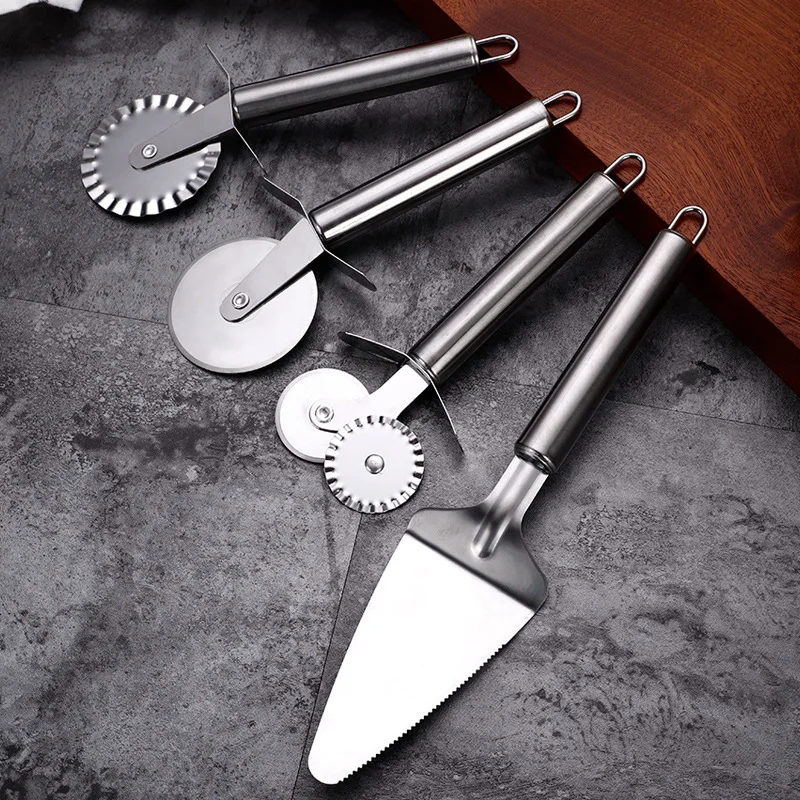 Stainless steel Pizza Cutter Pastry Roller Cutter Round Knife Pizza Shovel Baking Utensils