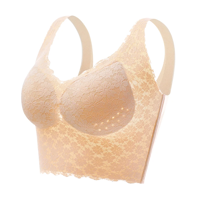 Large Size M-6XL Bras for Women Seamless Lace Underwear Push Up Bra Large Bralette Female Brassiere Wireless Padded Breathable