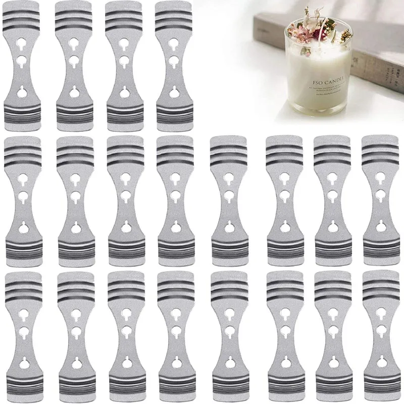 Description Picture 4 of item10Pcs Metal Candle Wicks Holder Centering Device with Three Holes DIY Candle Making Supplies Candle Wick Clip