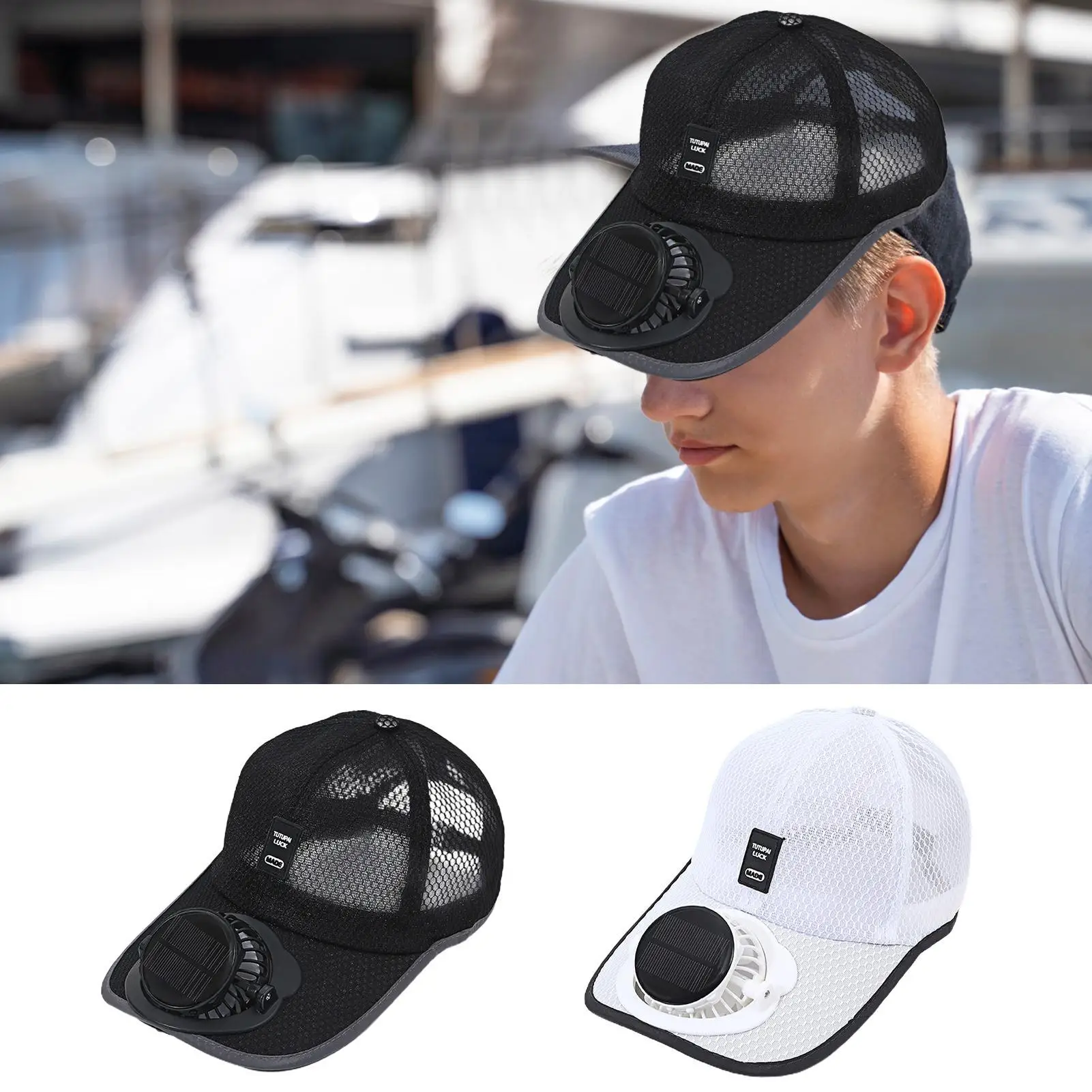 gorra con ventilador, sombrero con protección solar para exteriores, ventilador recargable por USB, gorras de béisbol, protector solar de verano, 1 ud. &raquo; gorra con ventilador