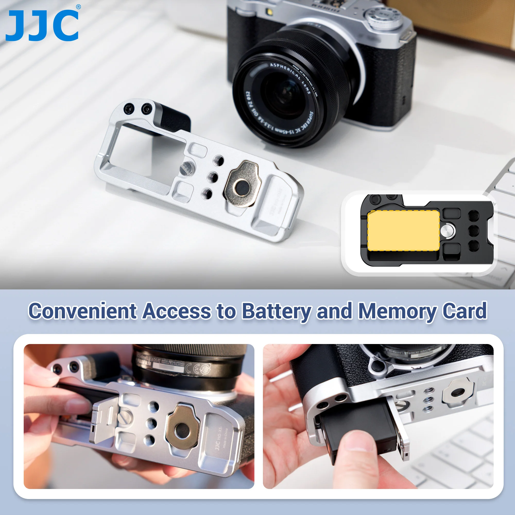 JJC L-Shape Bracket Handle for Fujifilm Fuji X-M5 XM5 Camera with