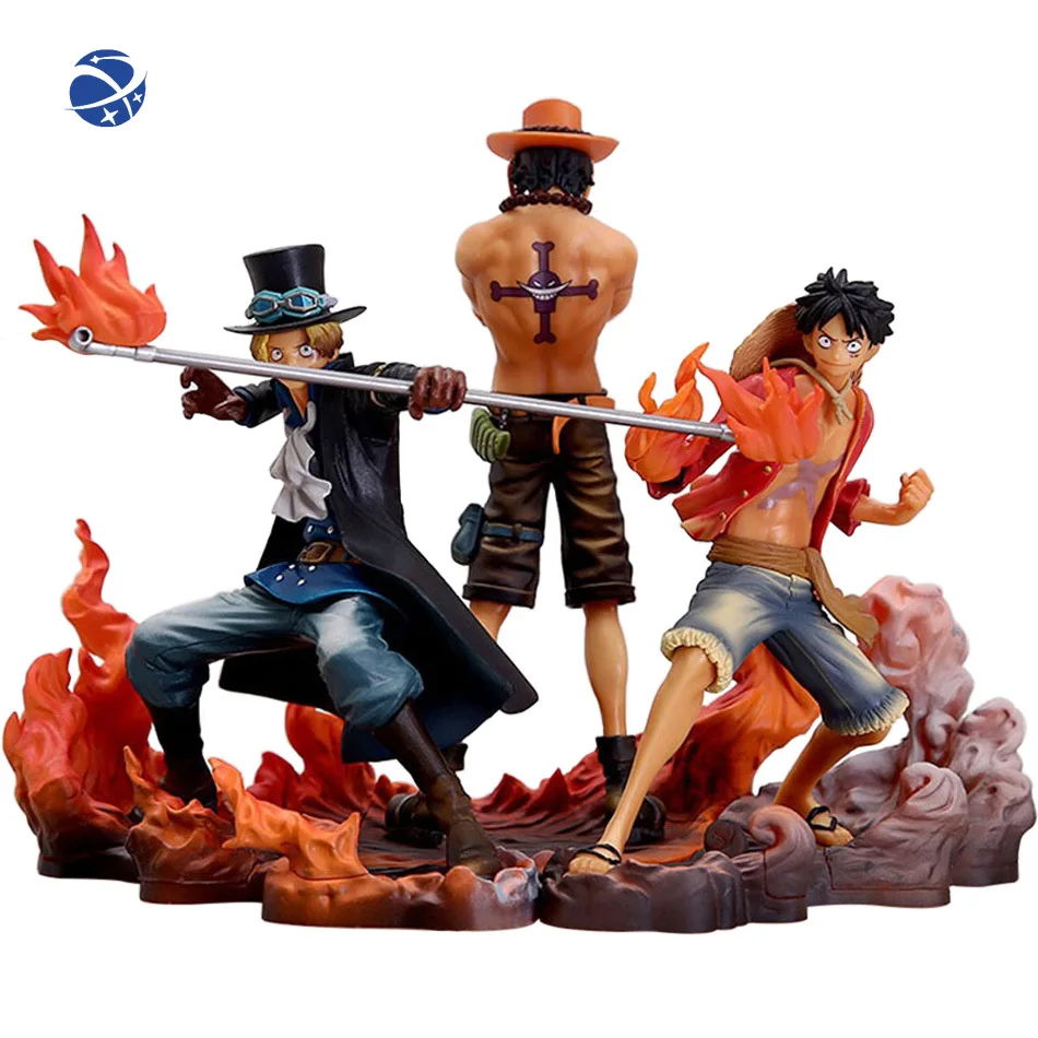 

3Pcs Set Anime Pirate King Figure Monkey D Luffy Portgas Ace Sabo Three Brothers 16cm Action Figura Doll PVC Model Toys Gift