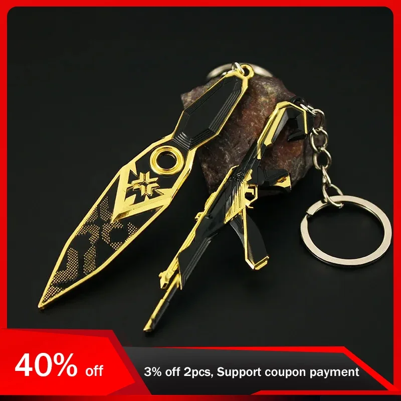 

9cm Valorant Weapon Model Kunai Keychain Toy Sword Cosplay Metal Mini Keyring Game Peripheral Boys Gifts Collections Pendant