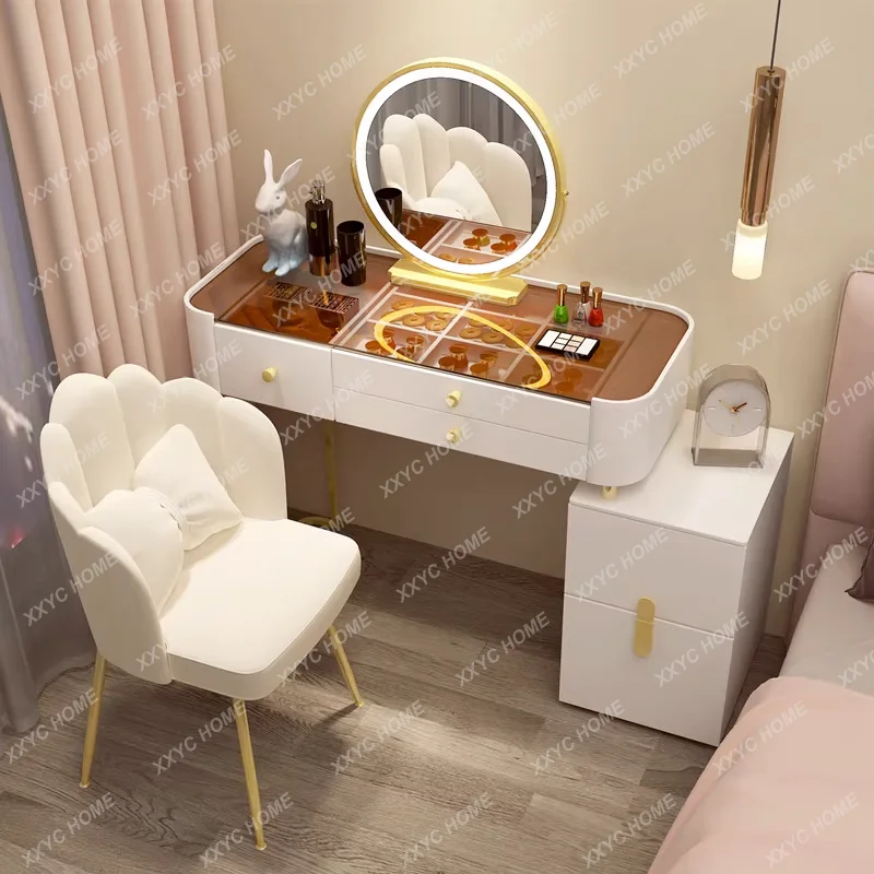 

Dresser Bedroom Modern Simple and Light Luxury Advanced Small Apartment Dresser Retractable Storage Cabinet Desk