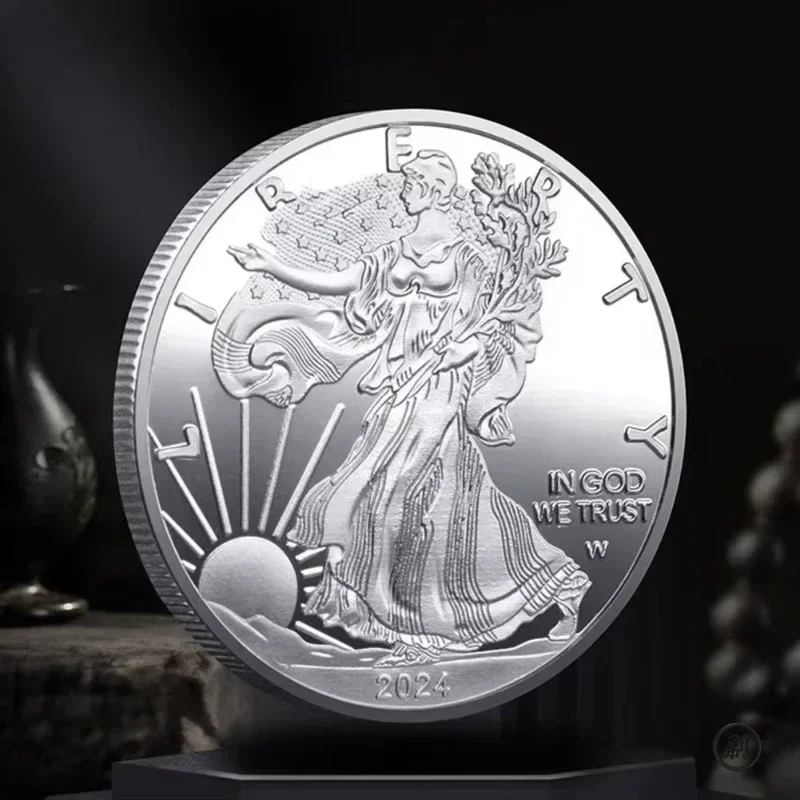 American Statue of Liberty Eagle Coin Silver Plated Commemorative Coin Collection Liberty Collection Home Decoration