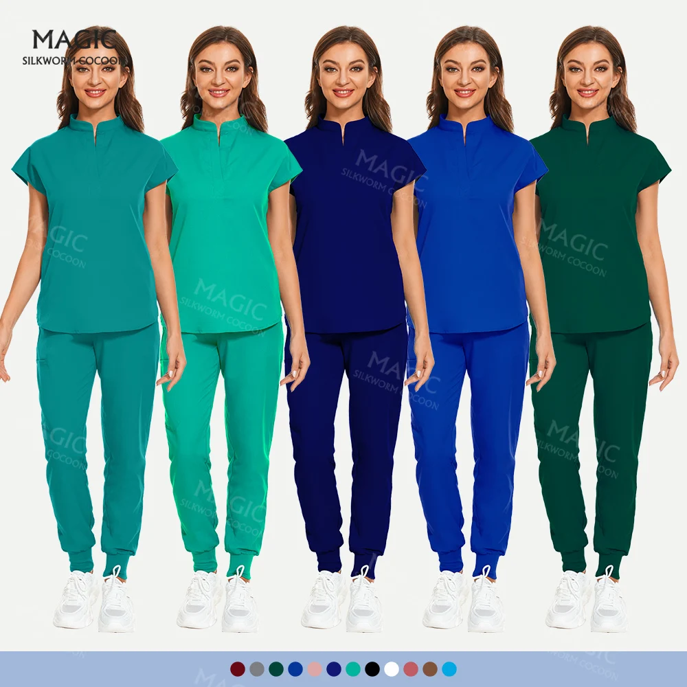 

Slim Fit Pet Scrubs Sets Nurse Accessories Medical Uniform Women Clothing Surgical Overall Suits Hospital Dental Clinic Workwear