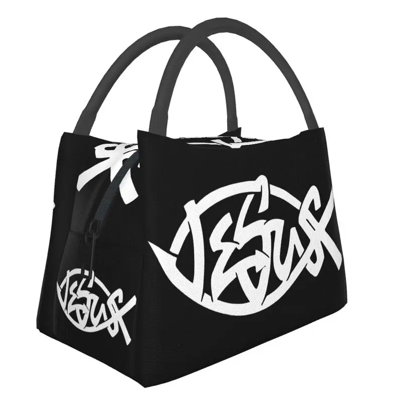 

Catholic Jesus Thermal Insulated Lunch Bag Christian Faith Portable Lunch Container for Outdoor Picnic Storage Meal Food Box