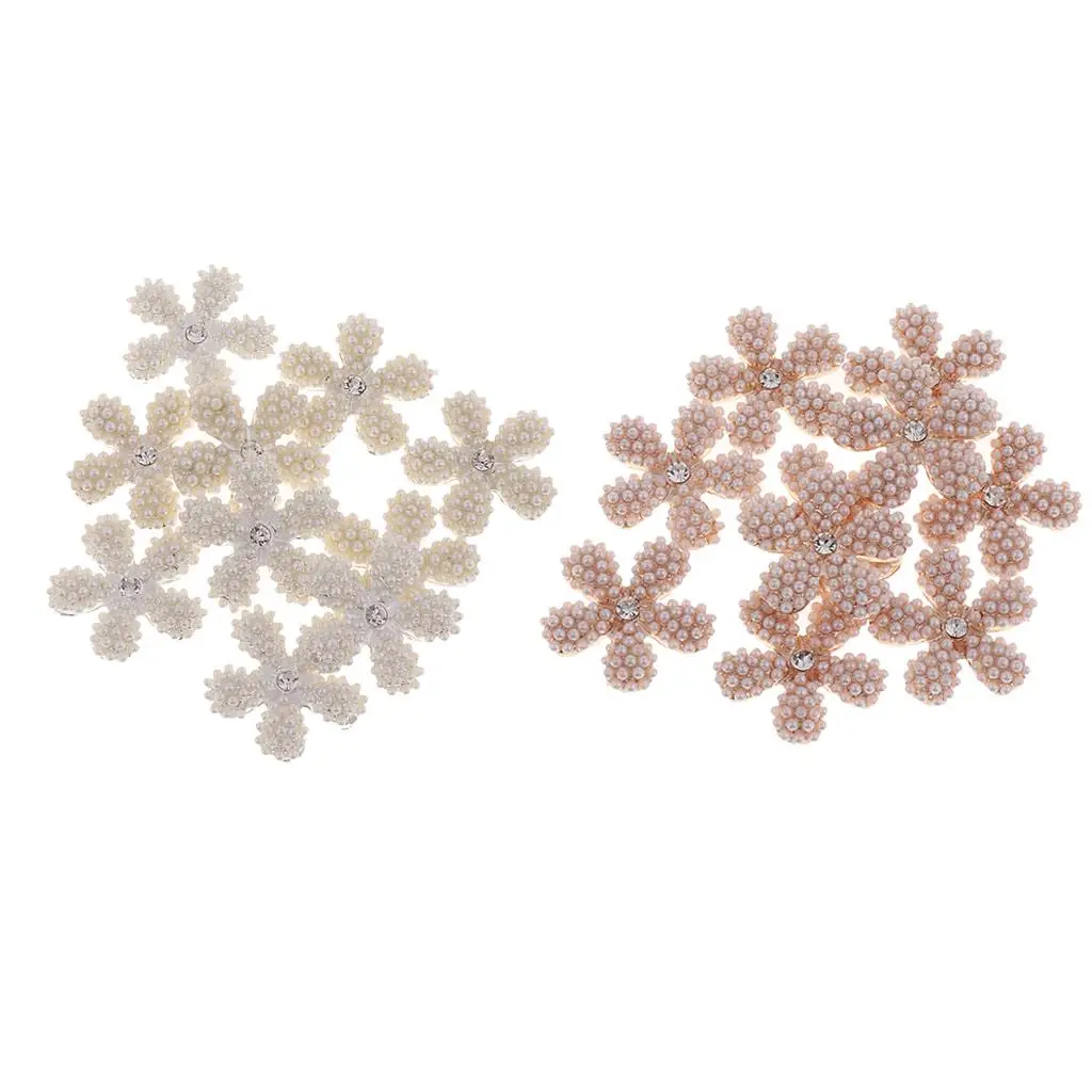 10Pcs pin Accessories crafts Flower Shape Rhinestone for Bride