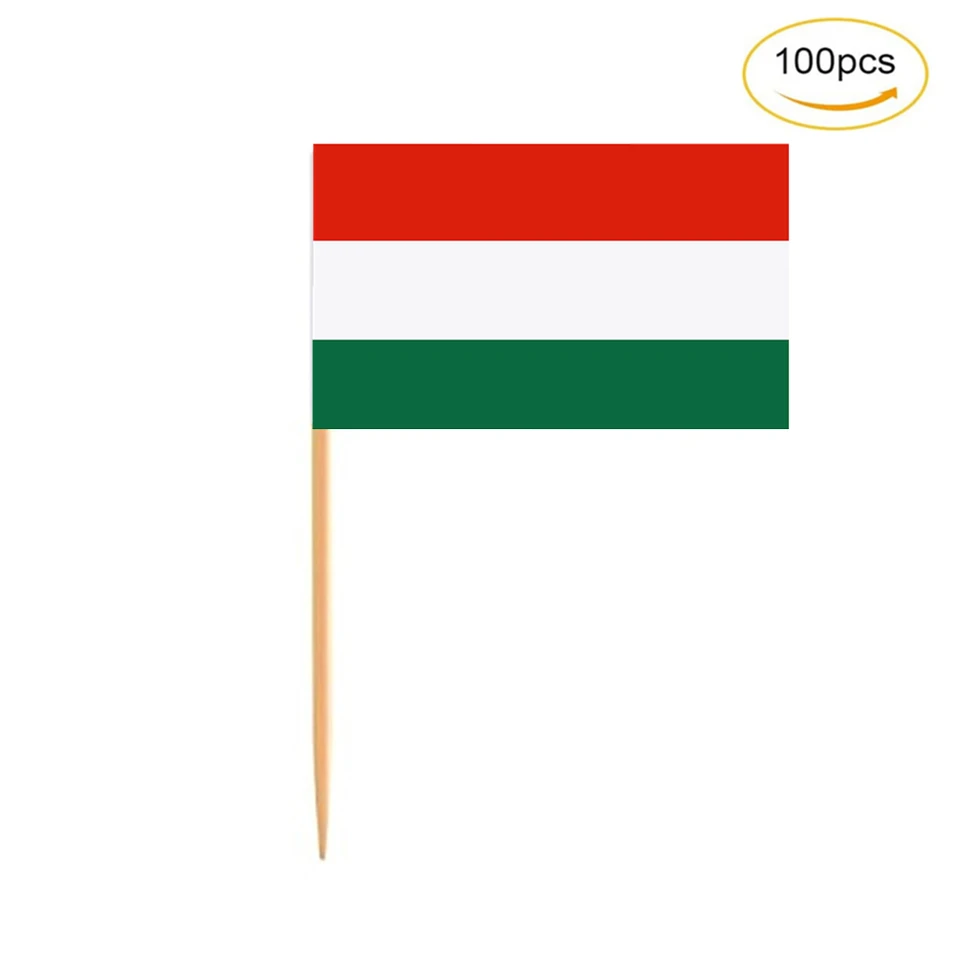 25 Pack Hungary Flag Stick Flags - Hand Held Mini National Flags