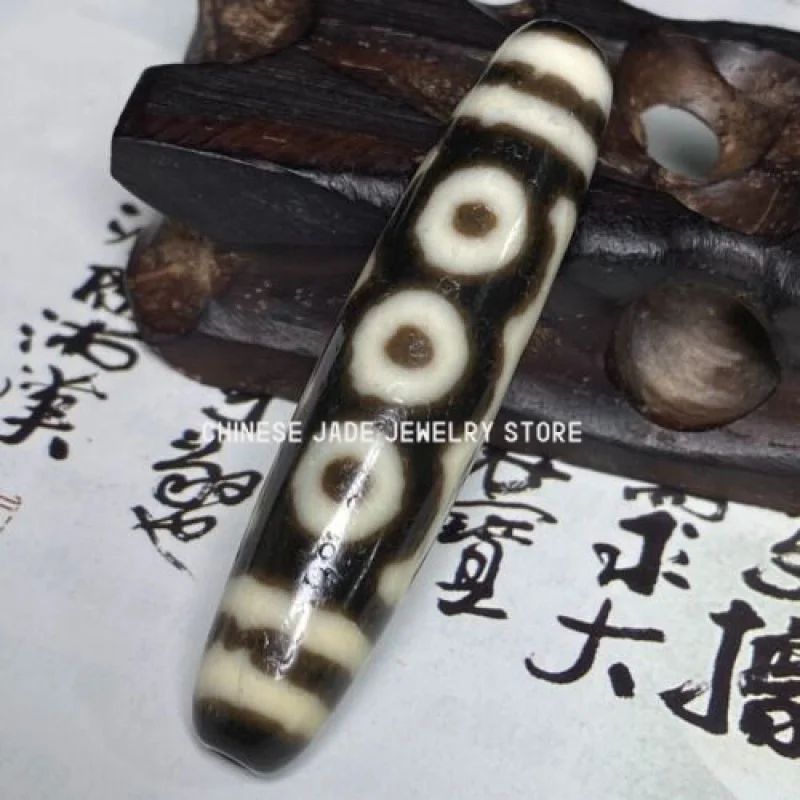 

Himalayan Tibetan DZI Beads Old Agate 5 Eye Totem Amulet Pendant GZI