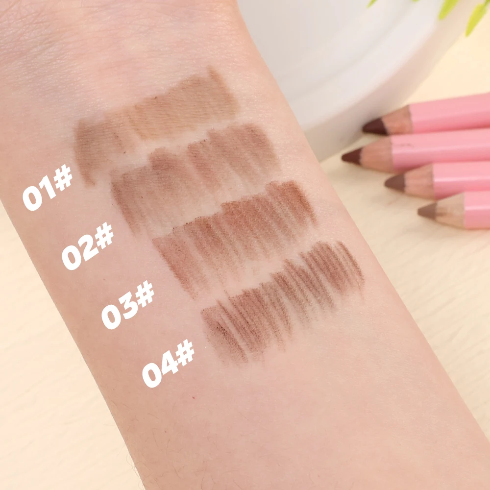 4pcs High Pigmented Eyeliner Pencil 4 Colors Hard Refill Black Brown Eyeliner Eyebrow Pencil Long-Lasting Eye Makeup Cosmetic 5