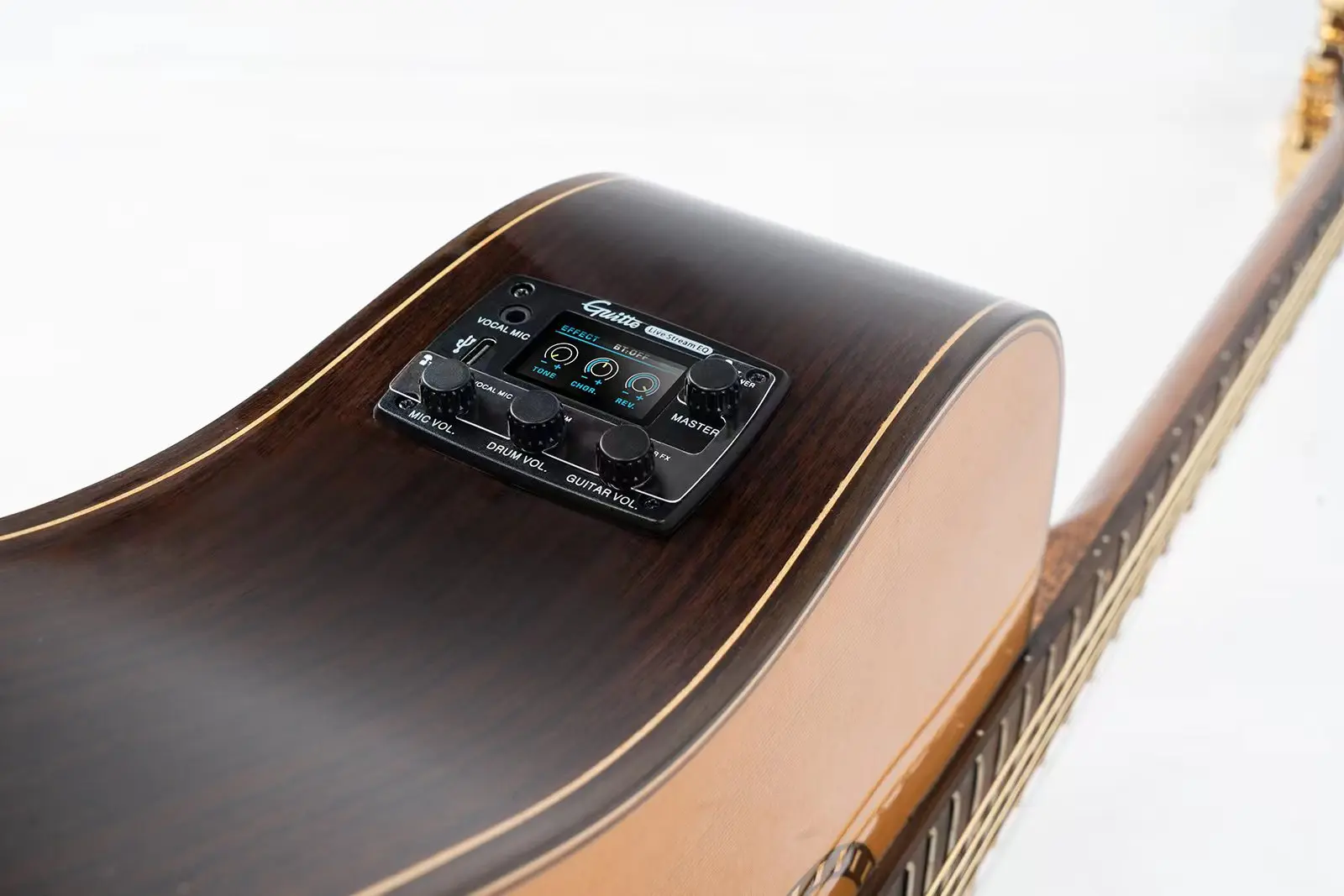 Guitto GGP-05 acoustic guitar multifunctional vibration pickup for live streaming JOYO digital live stream EQ with microphone