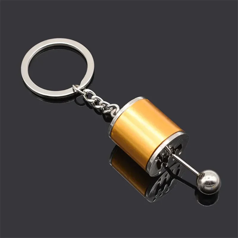Key Chains Creative Car 6 Speed Gearbox Gear Head Keychain Manual Transmission Lever Metal Key Ring Car Refitting Metal Pendant