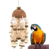 Coconut Shell Parrot Chewing Toy Hanging Natural Wooden Parrot Cage Bite Toy Medium Large Bird Supplies игрушки для попугаев 1