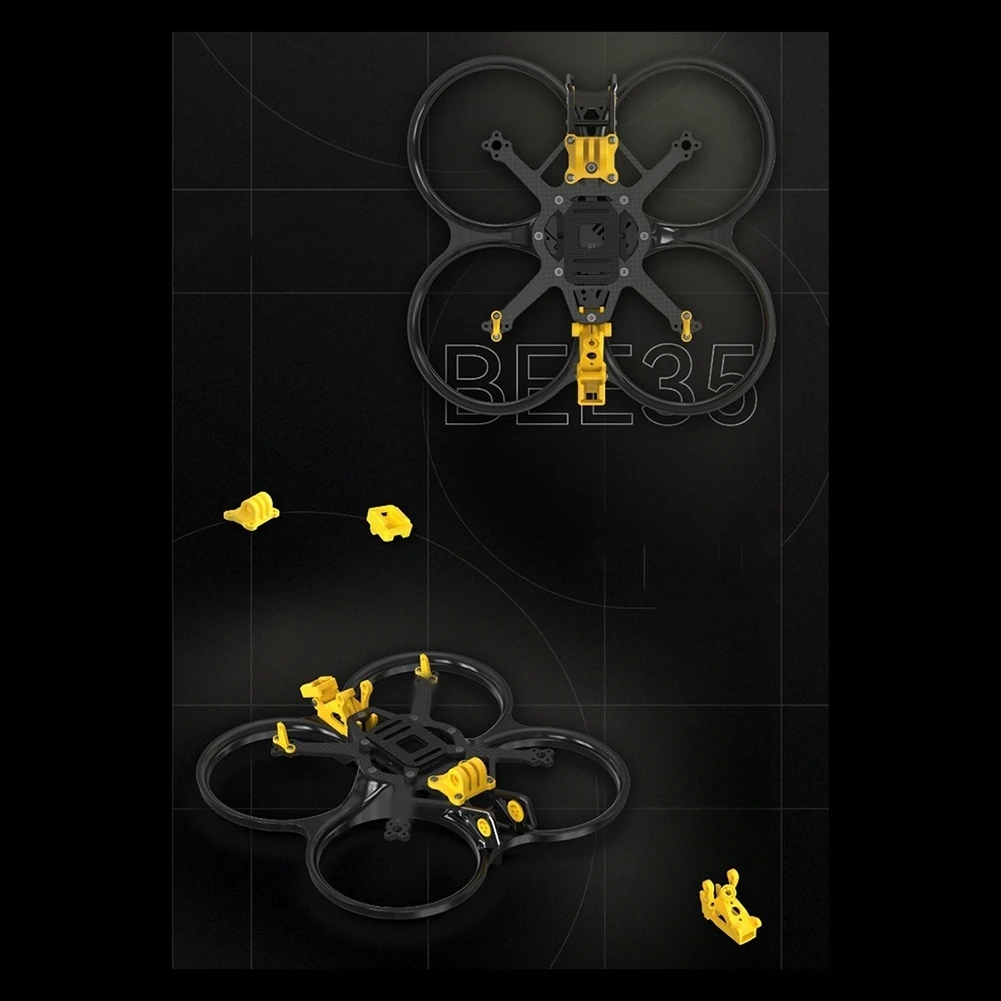 【독점 거래】{FPV 레이싱 드론용 SpeedyBee Bee35 Pro LED 3.5인치 프레임 키트, O3 HD VTX 드론 부품용