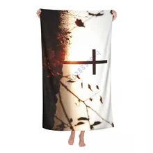 

Most Popular Religious 3D Printing Beach Towel Travel Sports Absorbent Towel Children Swimming Bathing Custom Bath Towel gift