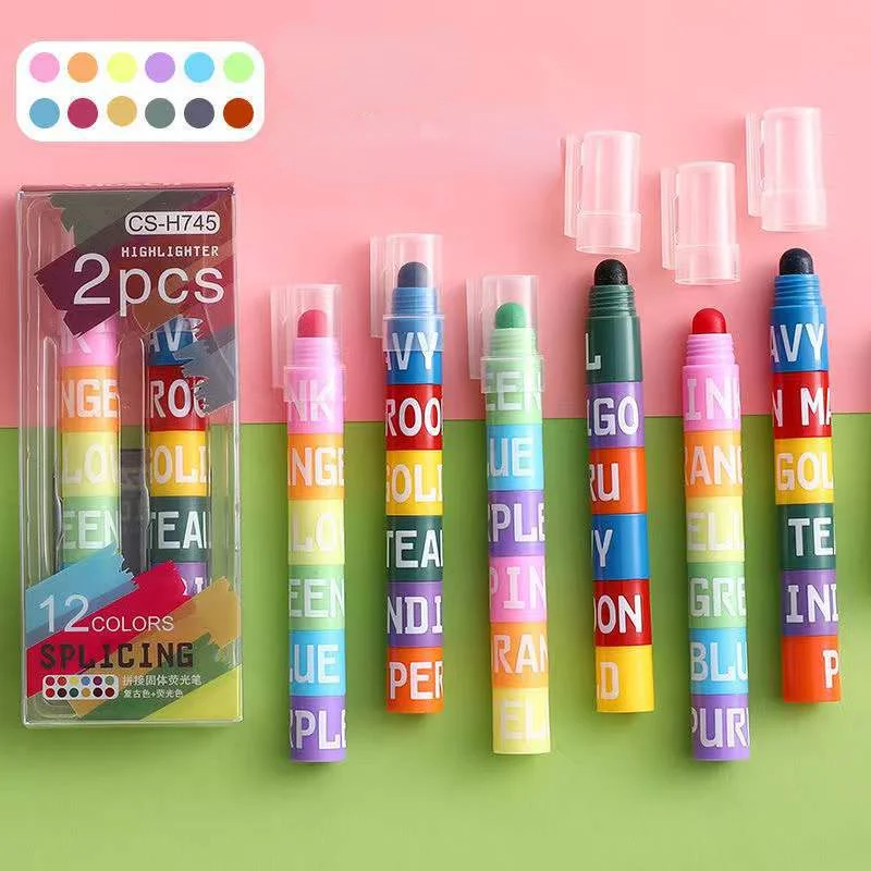 Oil Painting Sticks 6 In 1 Oil Painting Stick Professional Kids Splicing Block Graffiti Drawing Wax Caryon Colored Pencils Art School Supplies