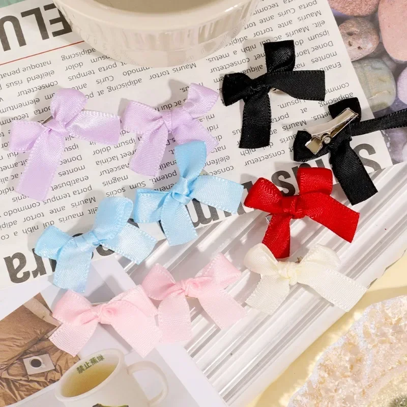 8-40pcs Bowknot Hair Clip Sweet Ballet Ribbon Bow Hairpin Bang Clip Korean Girl Mini Bobby Pin Grab Female Color Ballet Headwear