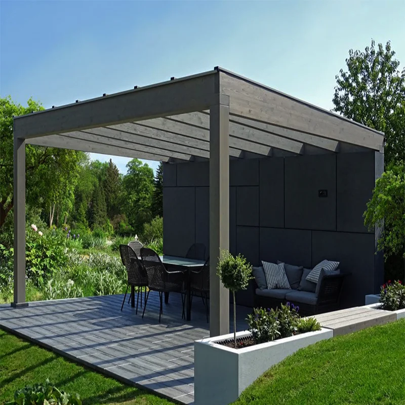 Gazebo cortile esterno villa giardino terrazza in lega di alluminio tenda  da sole elettrica per esterni padiglione moderno della stanza del sole