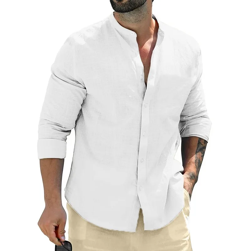 Camisa De Hombre Manga Larga FASLOLSDP Camisa De Manga Larga Para Hombre, Camisa De Negocios, Sin Arrugas, Elástica, Corte Regular, Para El Tiempo Libre, Fácil De Planchar, Monocolor, Camisa De Traje, Corte
